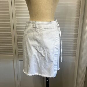 White Denim Wrap Skort
